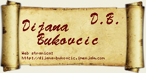 Dijana Bukovčić vizit kartica